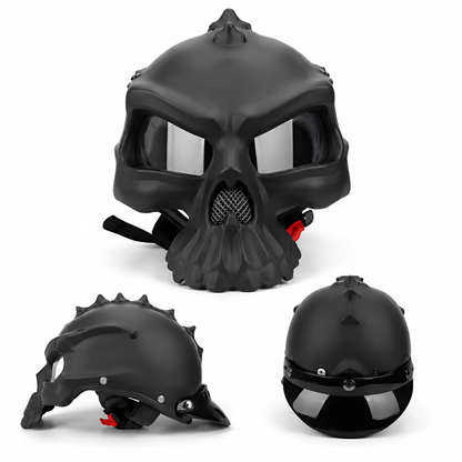 BikerZoneZ SkullRider 3C Half Helmet