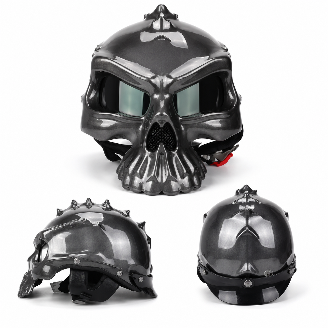 BikerZoneZ SkullRider 3C Half Helmet