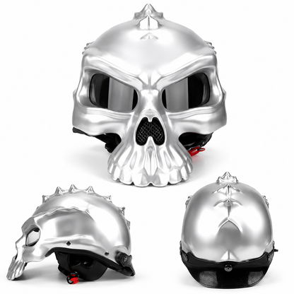 BikerZoneZ SkullRider 3C Half Helmet