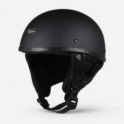 BikerZoneZ IronRider Retro Half Helmet