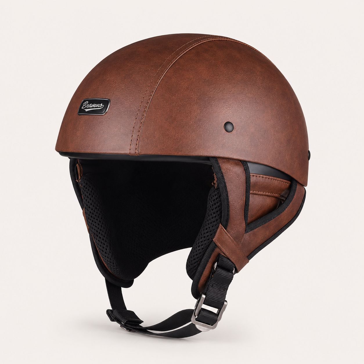 BikerZoneZ IronRider Retro Half Helmet