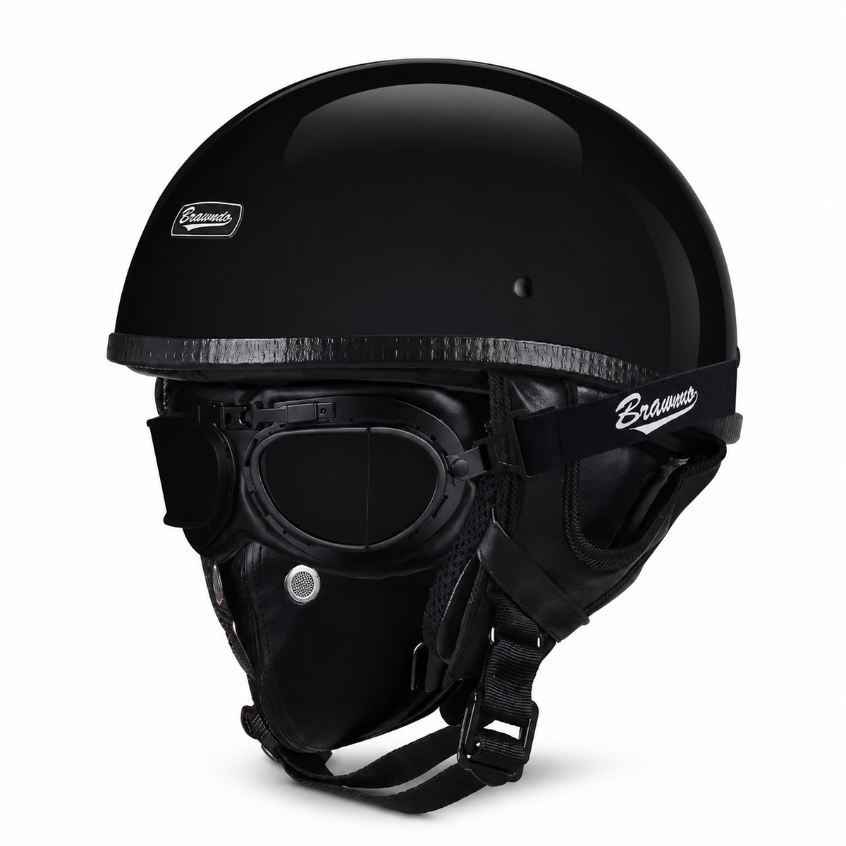 BikerZoneZ IronRider Retro Half Helmet