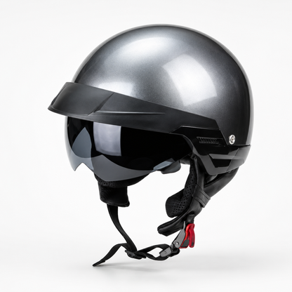 BikerZoneZ Heritage Visor Half-Face Helmet