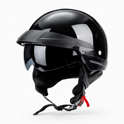 BikerZoneZ Heritage Visor Half-Face Helmet