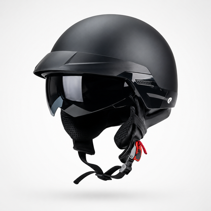 BikerZoneZ Heritage Visor Half-Face Helmet
