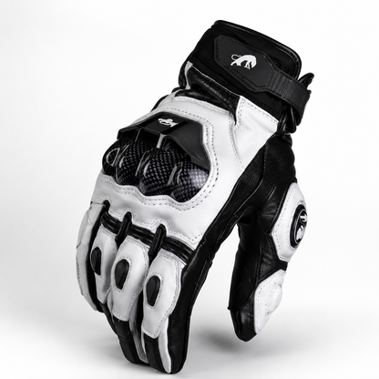 BikerZoneZ KnightGuard Leather Motorcycle Gloves