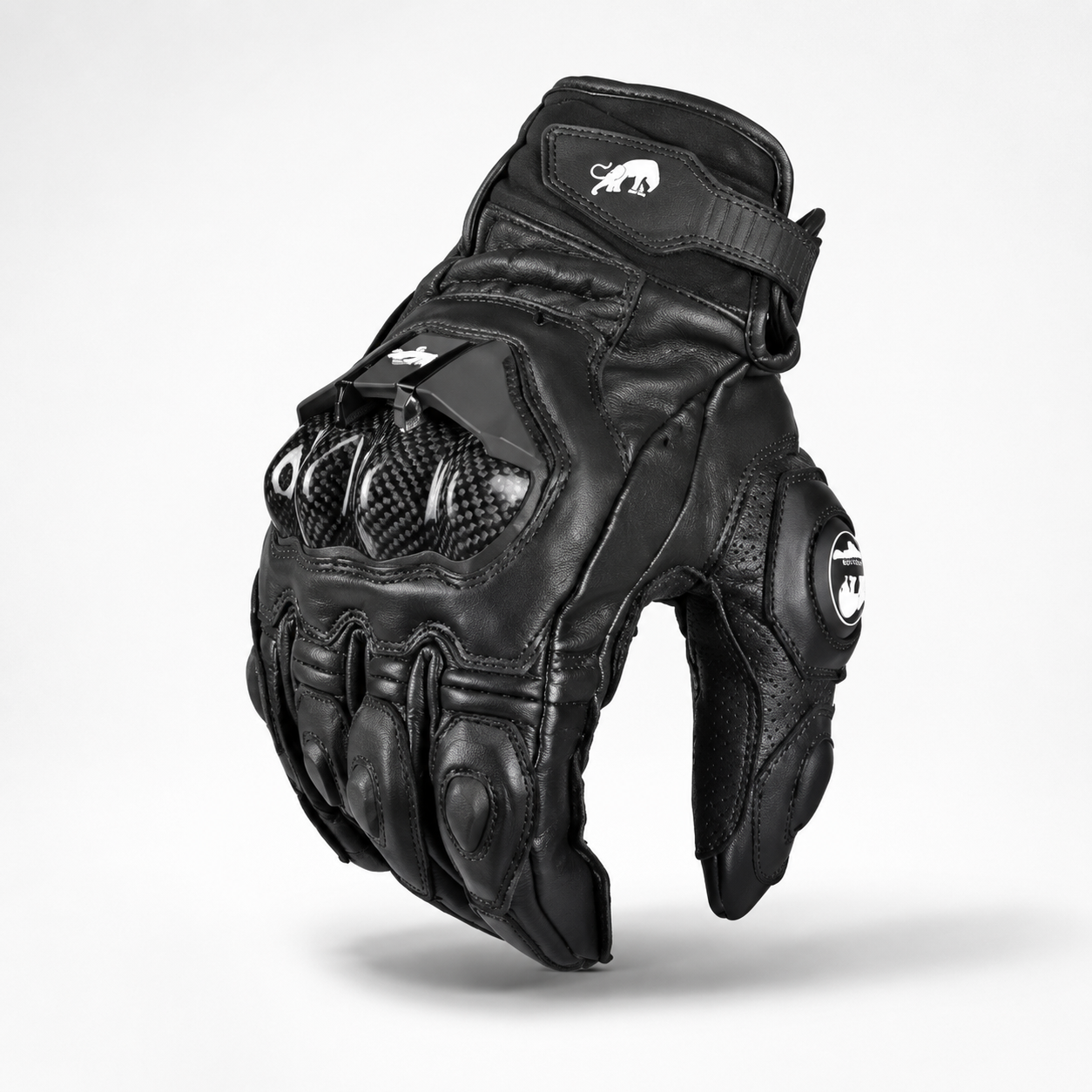 BikerZoneZ KnightGuard Leather Motorcycle Gloves