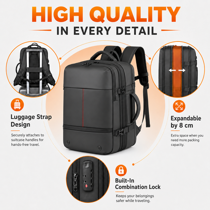 BikerZoneZ Vacuum Compression Expandable Travel Backpack