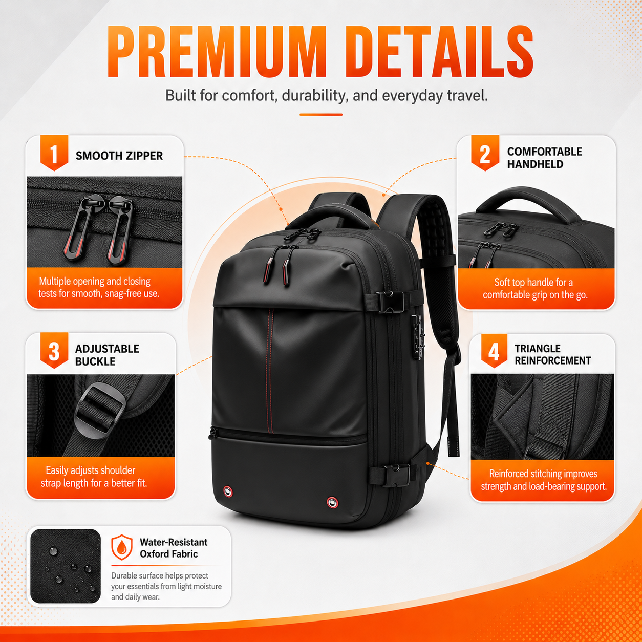 BikerZoneZ Vacuum Compression Expandable Travel Backpack