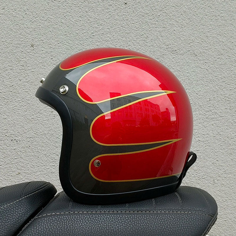 Chopper Low Profile Vintage Motorcycle Helmet - DOT & ECE Approved