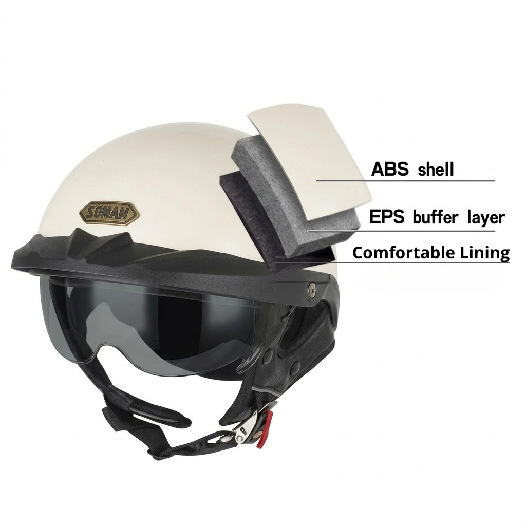german style half shell motorcycle helmets Vintage German Style Half Face Motorcycle Helmet