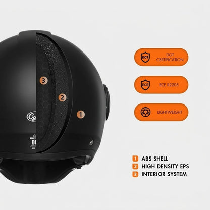 Vintage Full Face Modular Helmet – Dual Visor | DOT & ECE Approved