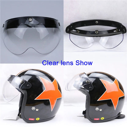 Universal 3-Snap Visor for Open-Face Motorcycle Helmet