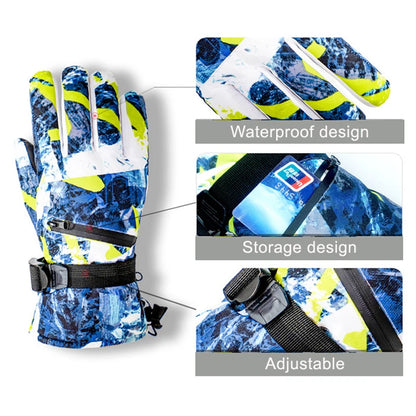 BG39 Warm Winter Motorcycle Snowboard Ski PU Leather Non-slip Touch Screen Gloves (7 Colors)