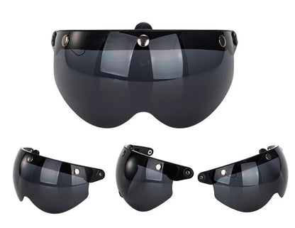 Universal 3-Snap Visor for Open-Face Motorcycle Helmet