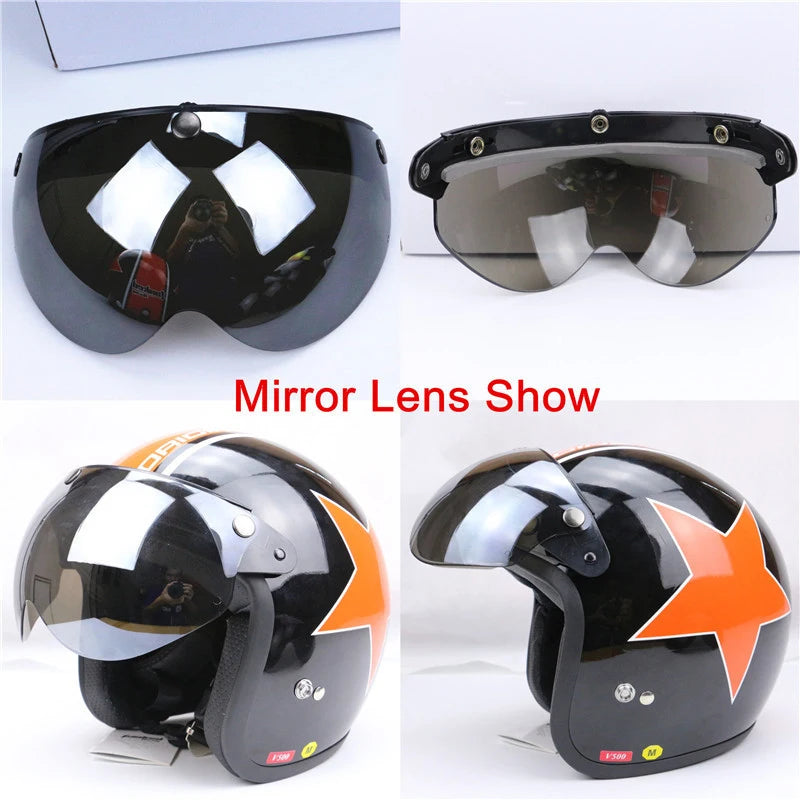 Universal 3-Snap Visor for Open-Face Motorcycle Helmet