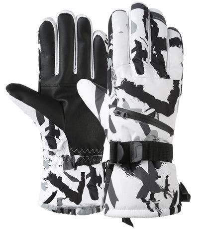 BG39 Warm Winter Motorcycle Snowboard Ski PU Leather Non-slip Touch Screen Gloves (7 Colors)