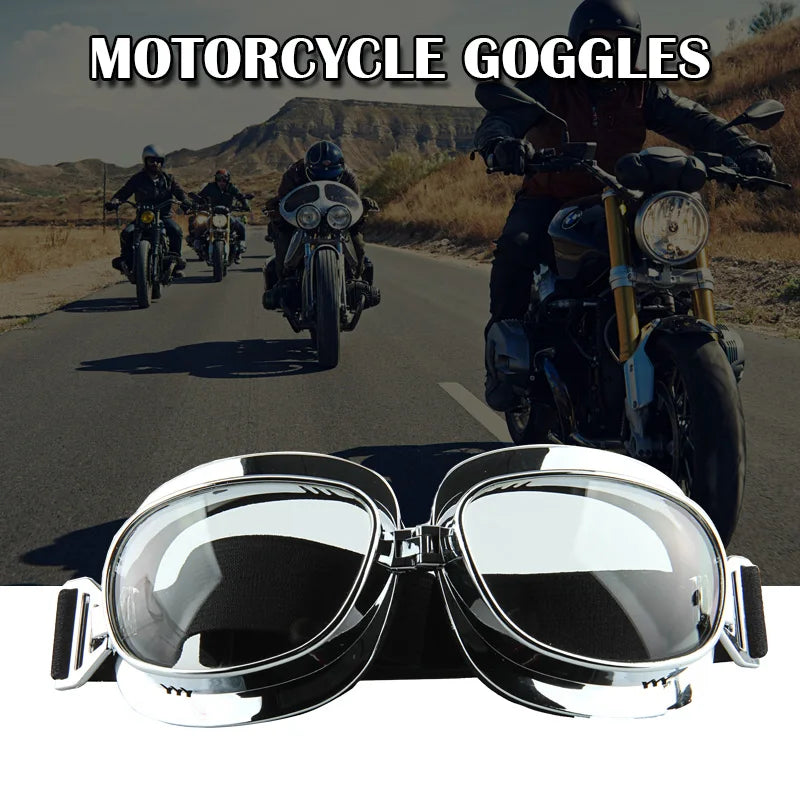 BGG09 Motorcycle Goggles Vintage Windproof UV Protection for Harley