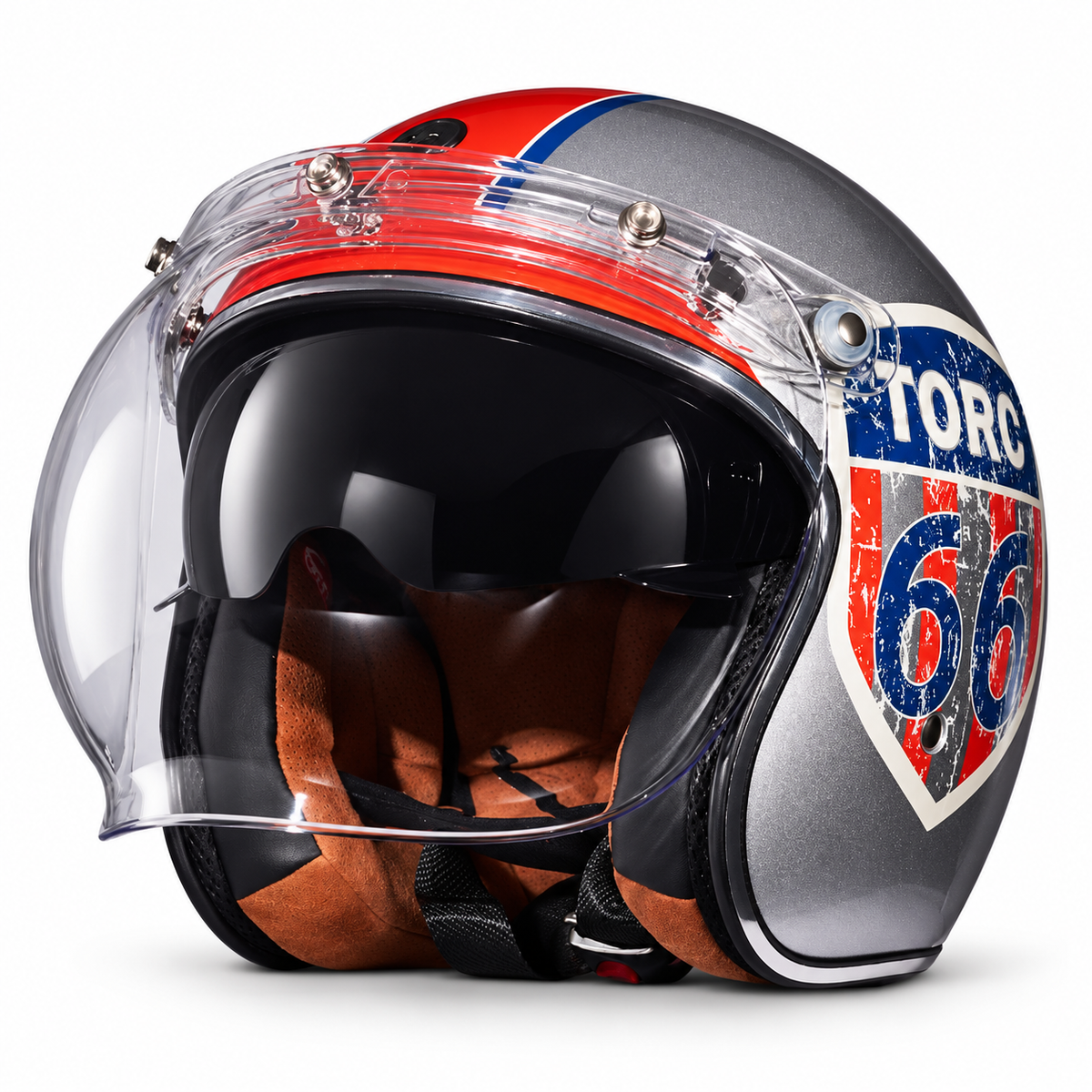 TORC Vintage Open Face Helmet - DOT & ECE Approved