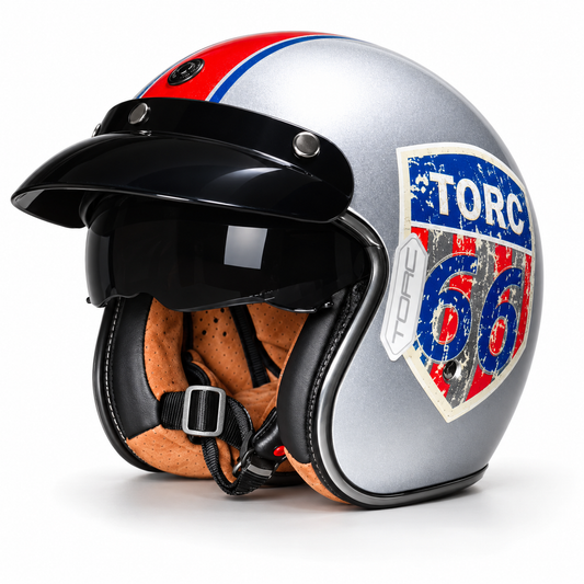 TORC Vintage Open Face Helmet - DOT & ECE Approved