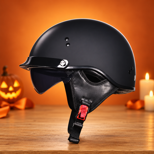 Retro Half Motorcycle Helmet – DOT & ECE Approved Halloween