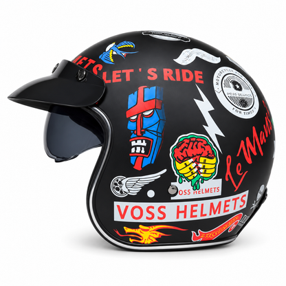 VOSS NOMAD 3/4 Helmet — DOT & ECE Approved