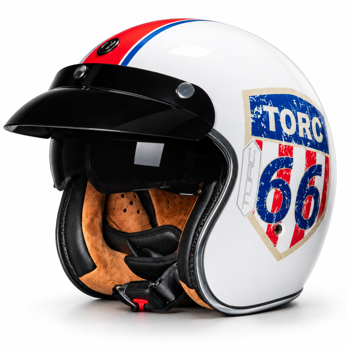 TORC Vintage Open Face Helmet - DOT & ECE Approved