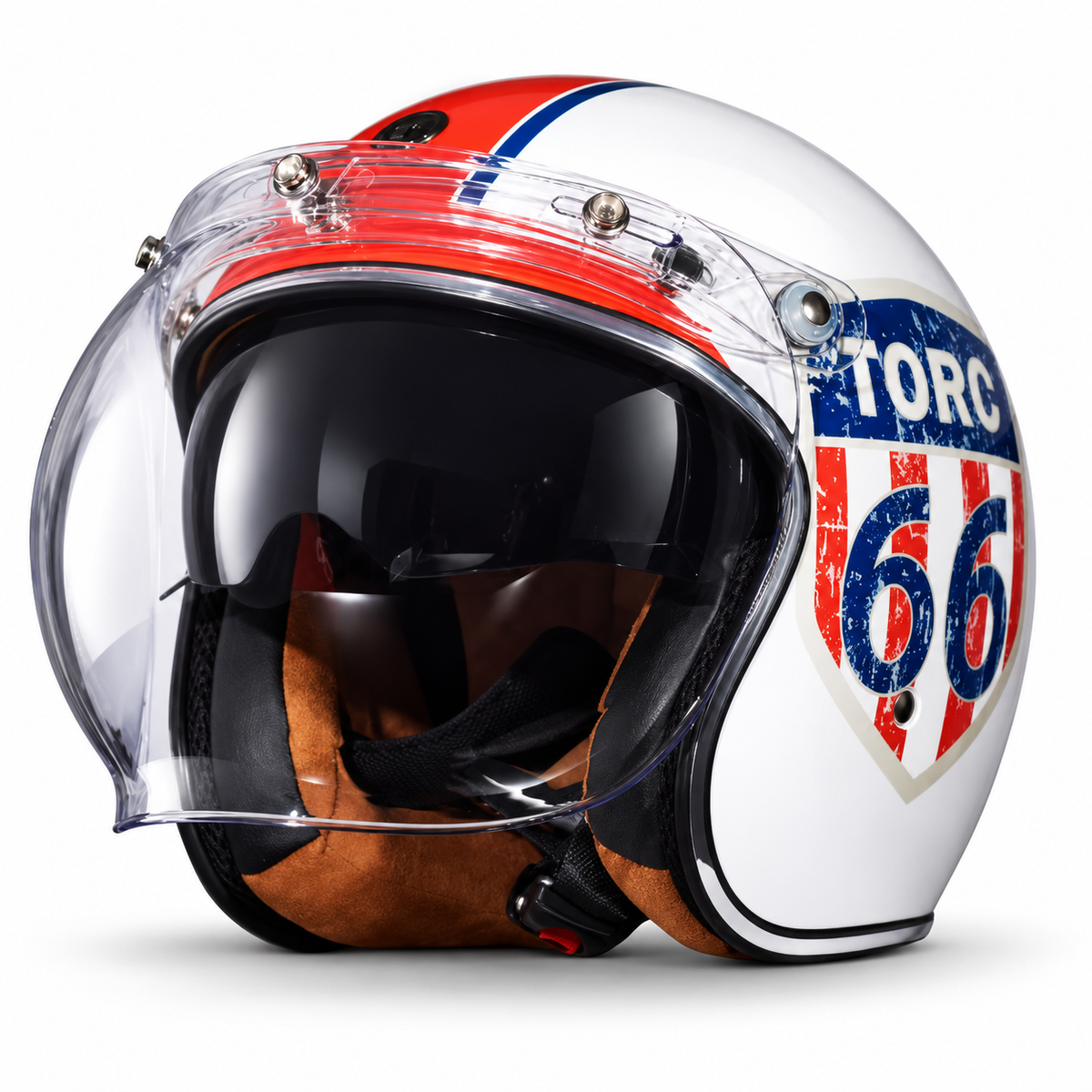 TORC Vintage Open Face Helmet - DOT & ECE Approved