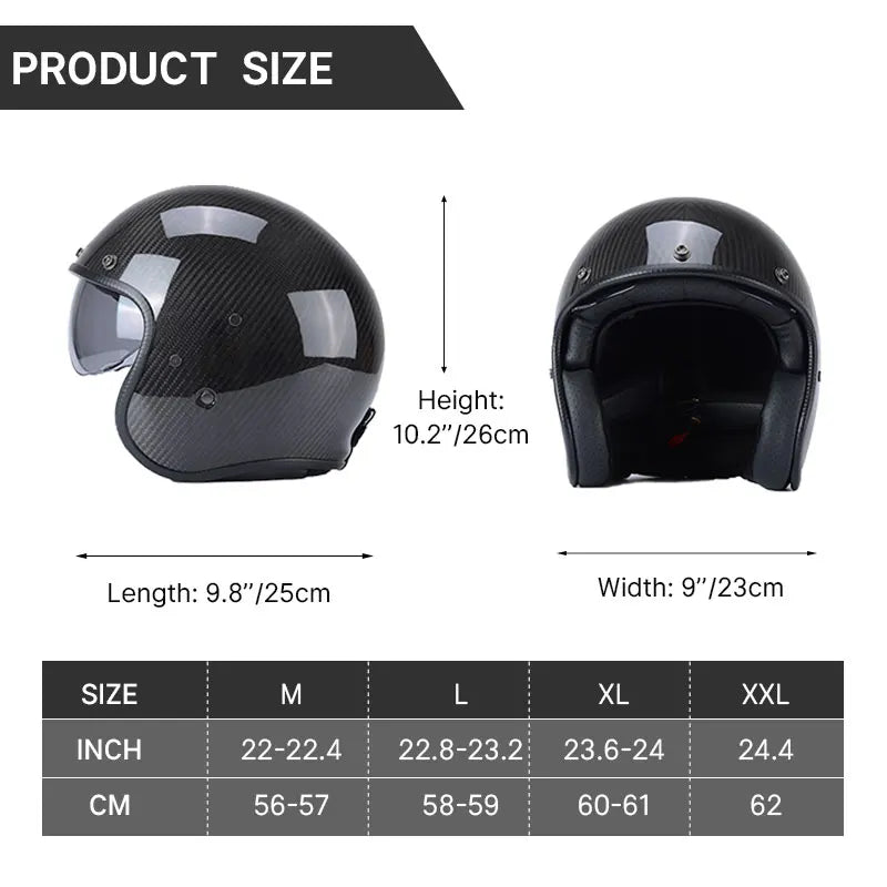 B02 Carbon Fiber Retro Motorcycle Helmets