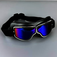 Black Leather - Blue Lens