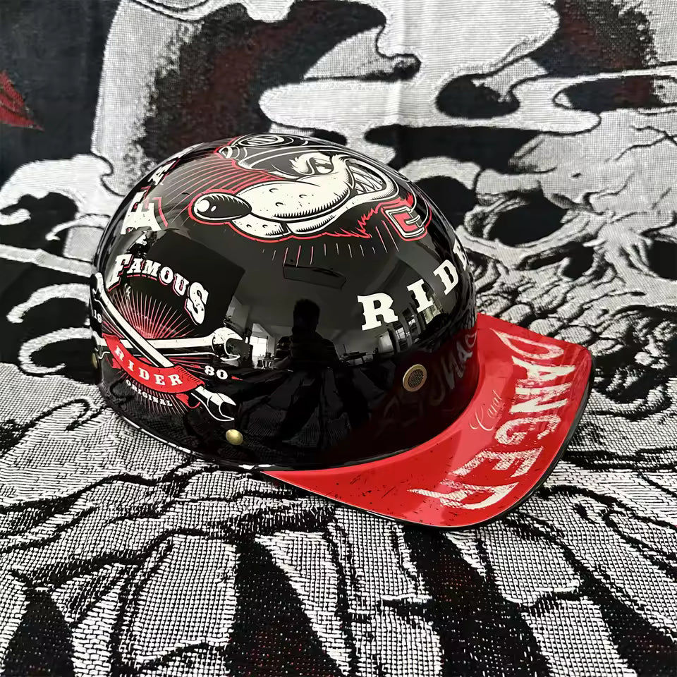 Retro 90s Half Helmet – Vintage Street Rider Style