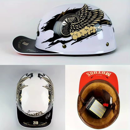 Retro 90s Half Helmet – Vintage Street Rider Style – BikerZoneZ Retro 90s Half Helmet – Vintage Street Rider Style – BikerZoneZ