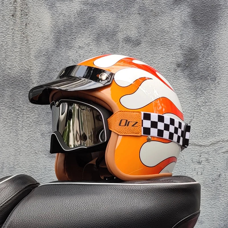 custom vintage motorcycle helmet Retro Motorcycle Helmet – BikerZoneZ