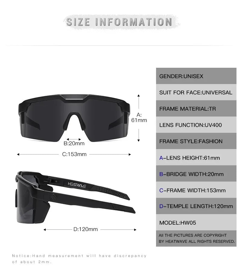 BSG08 Heatwave Cross border high-quality genuine film outdoor sports  windproof sunglasses