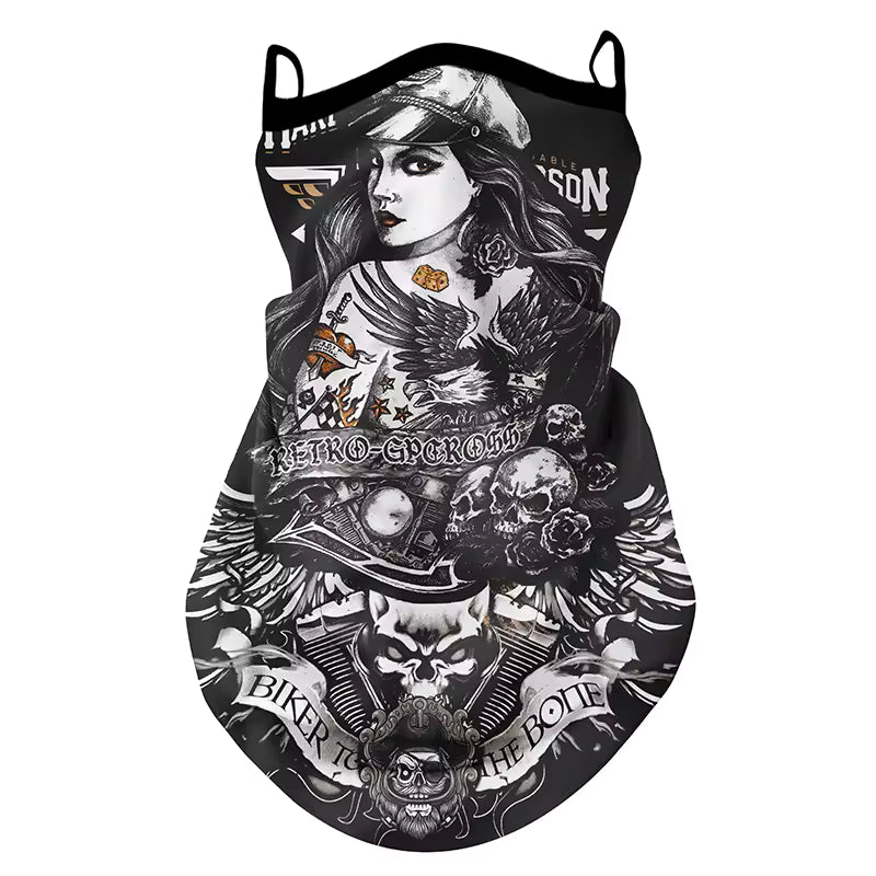 Retro Biker Face Mask – Breathable, Windproof & Anti-UV