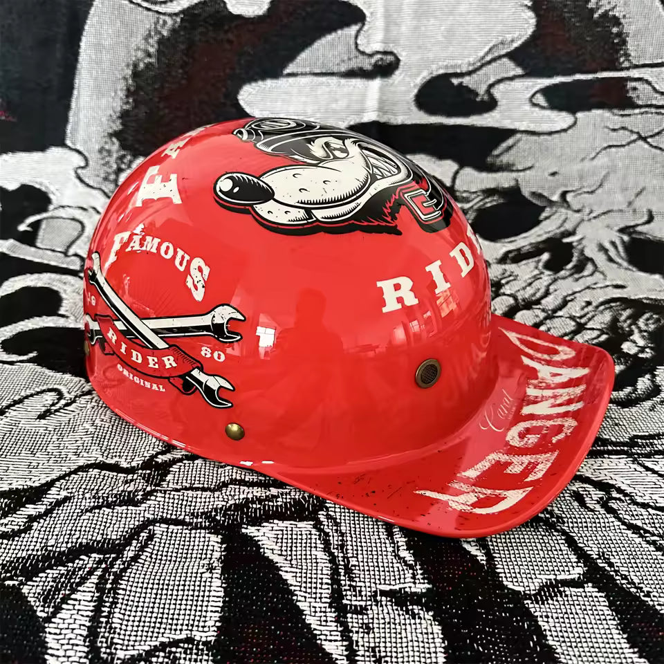 Retro 90s Half Helmet – Vintage Street Rider Style – BikerZoneZ