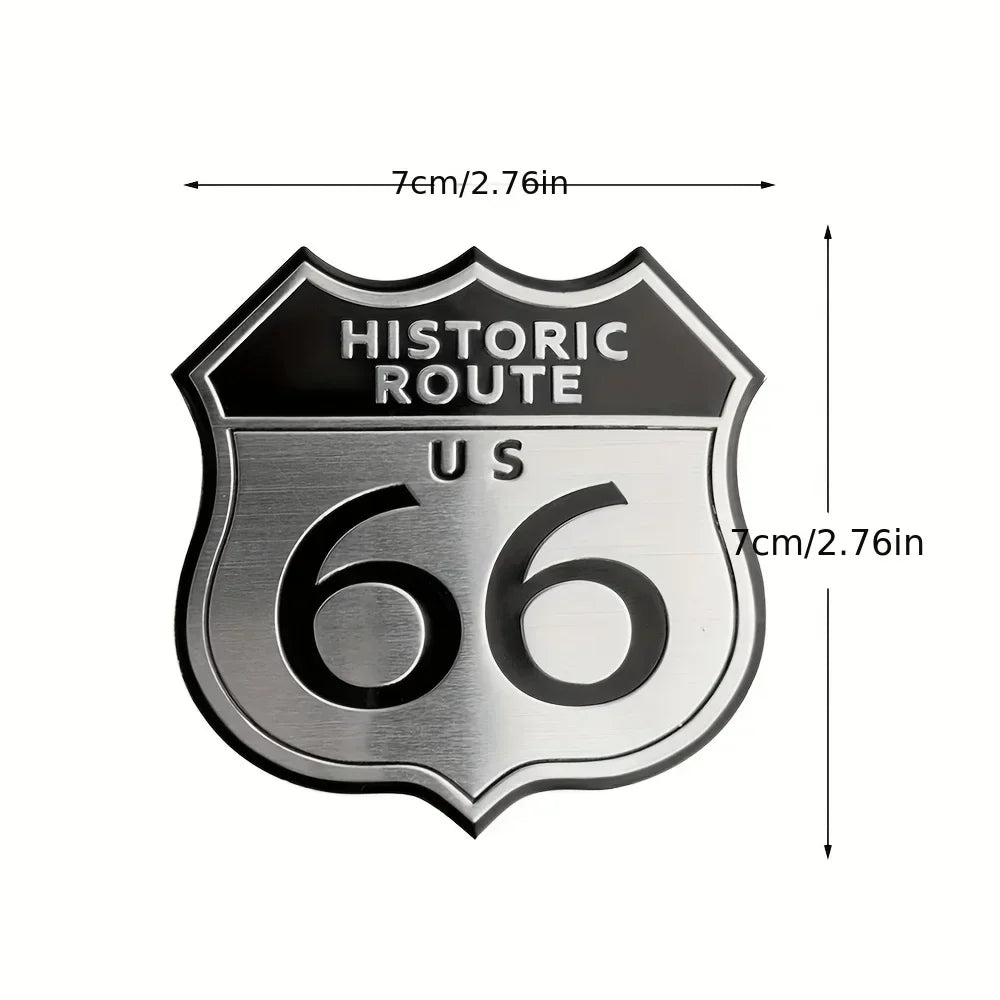 Alpha 66 Sticker Aluminum Stickers 3D 66 Historic Route – BikerZoneZ