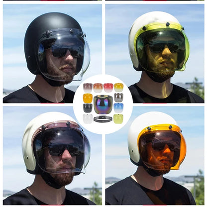 BGG13 Retro Bubble Shield Visor – Three-Buckle Design