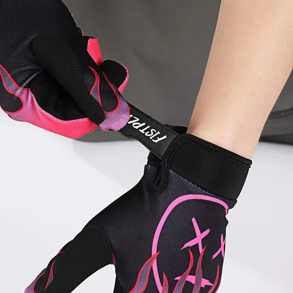 BG36 Pink Flame Long Finger Touch Screen Gloves (2 Version)