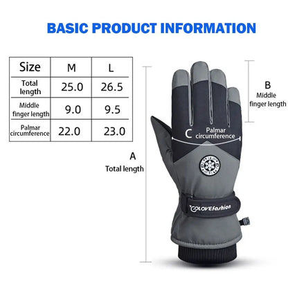 BG47 Warm Winter Snowboard Ski Motorcycle PU Leather Non-slip Touch Screen Waterproof Gloves (5 Colors)