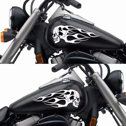 BA15 2Pcs/Set Flame Skulls Decals Motorcycle