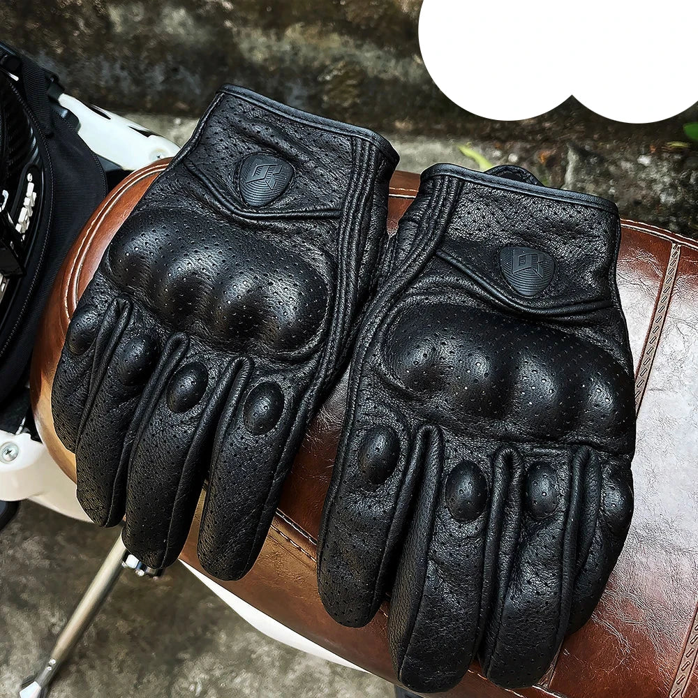 BG22 Leather Gloves Retro Biker