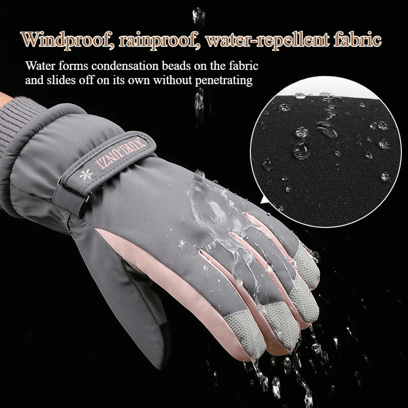 BG12 Winter Men and Women Sports  Warm Gloves Waterproof and Anti-slip Touch Screen