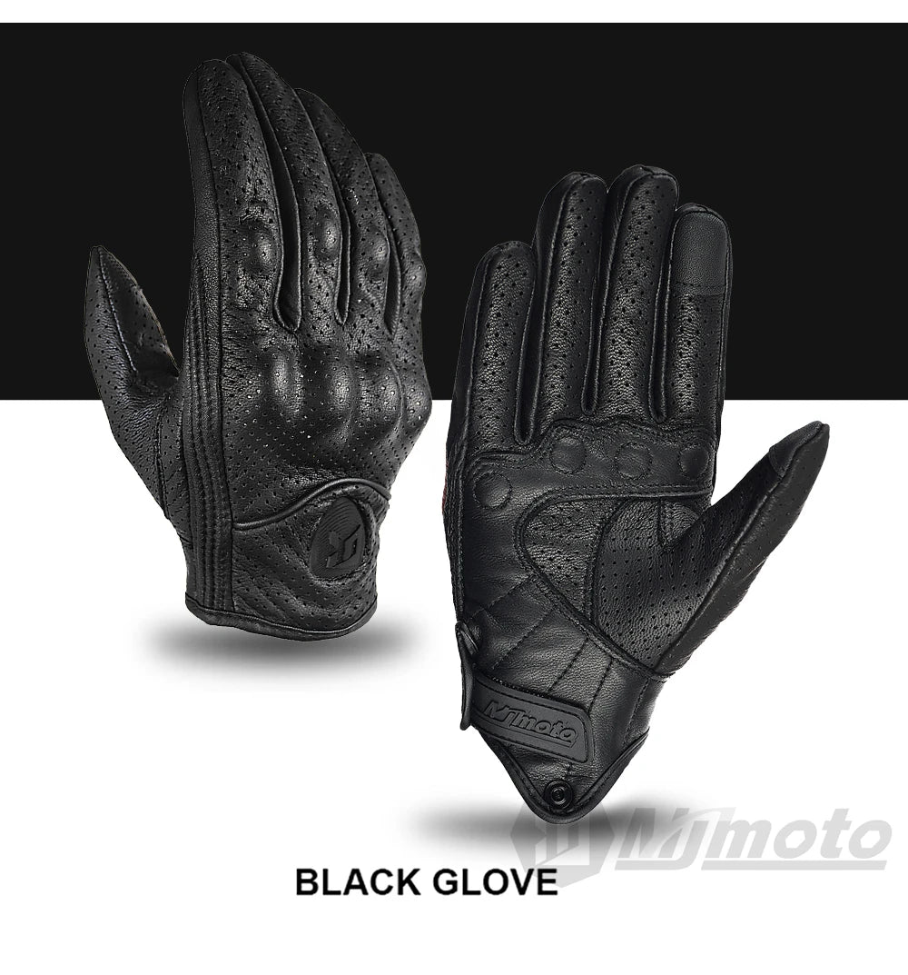 BG22 Leather Gloves Retro Biker