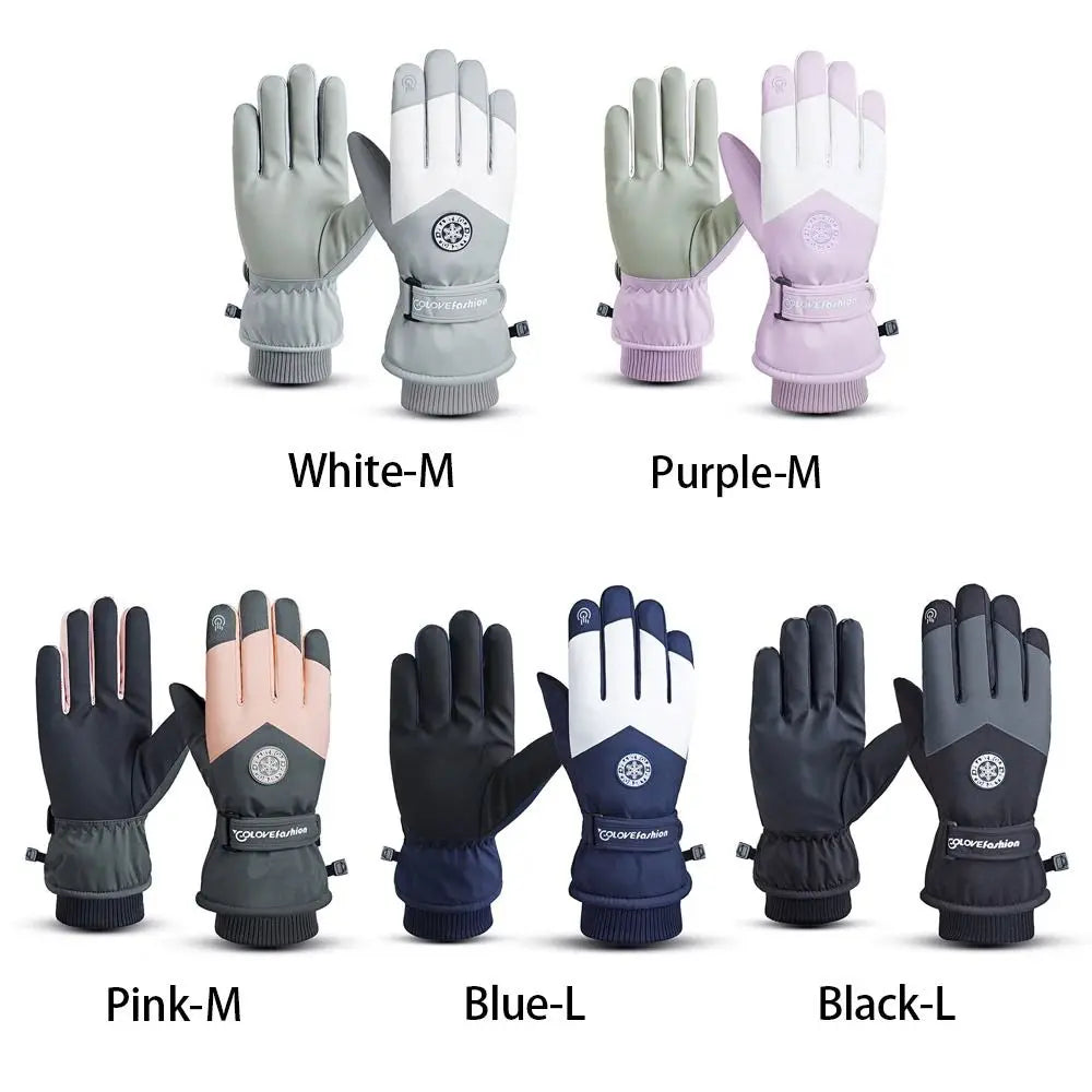 BG47 Warm Winter Snowboard Ski Motorcycle PU Leather Non-slip Touch Screen Waterproof Gloves (5 Colors)