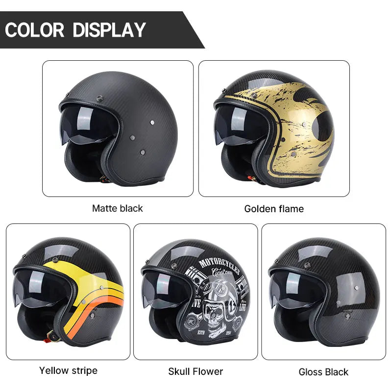 B02 Carbon Fiber Retro Motorcycle Helmets