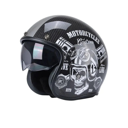 Carbon Fiber Retro Motorcycle Helmets – BikerZoneZ