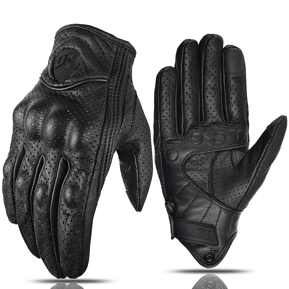 BG22 Leather Gloves Retro Biker