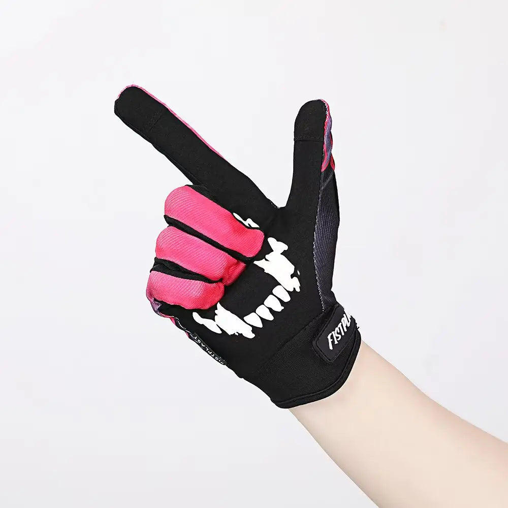 BG36 Pink Flame Long Finger Touch Screen Gloves (2 Version)