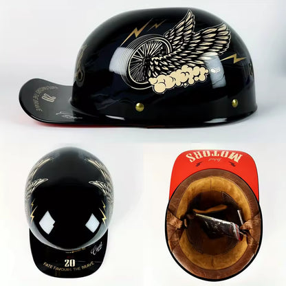 Street Rider Helmet Retro 90s Half Helmet – Vintage Street Rider Style – BikerZoneZ